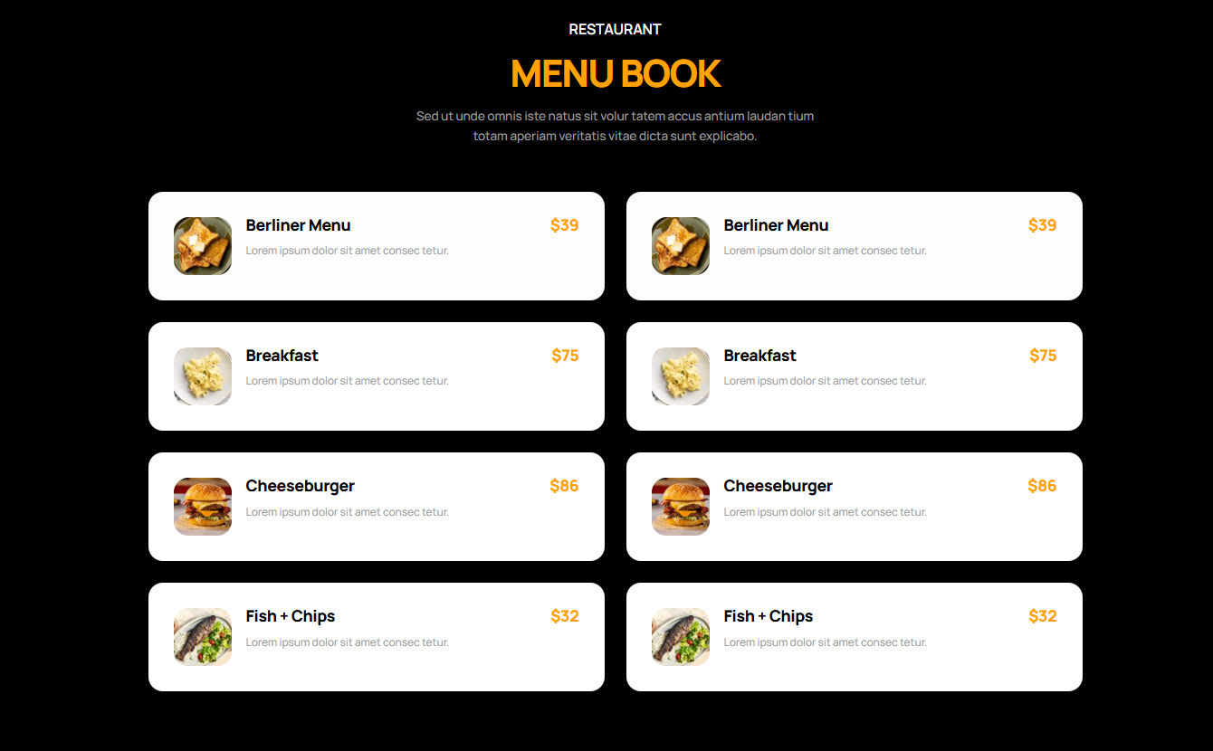 Pricing Menu 807