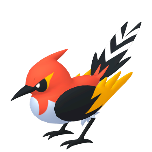 Fletchinder - Fire/Flying type Pokemon from Pokemon Sword and Shield with stats, moves, and evolution data