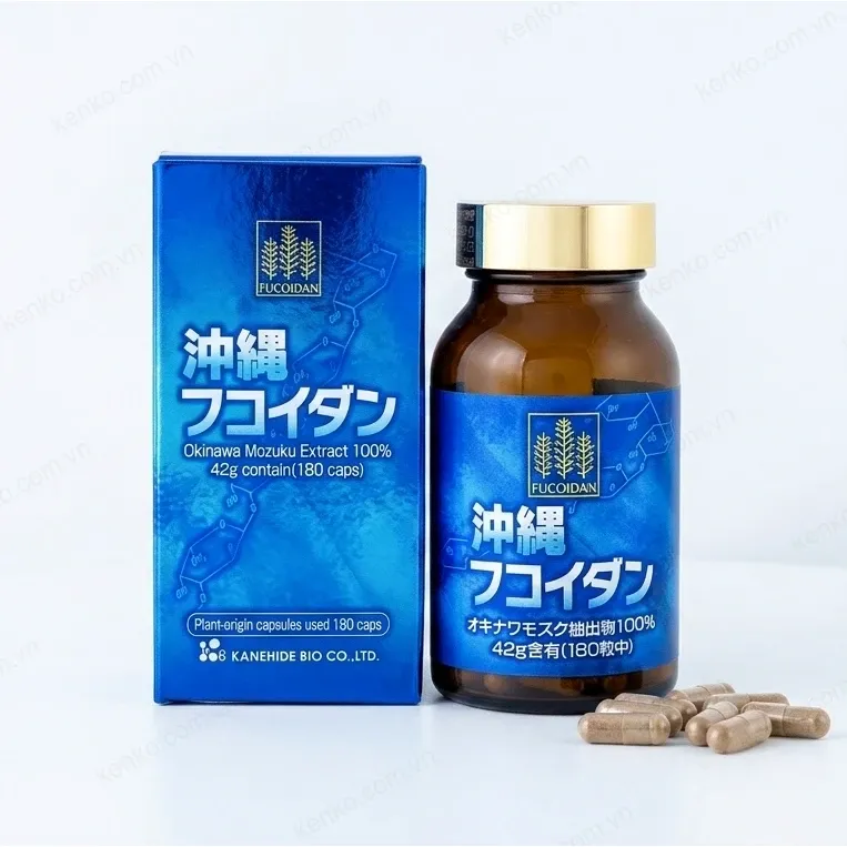 Fucoidan Okinawa 180 viên (Fucoidan Xanh) - Hàng Xuất Khẩu - Hình ảnh 2
