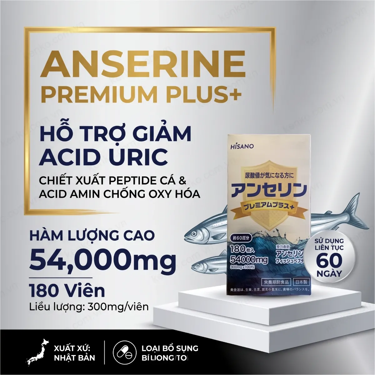 HISANO Anserine Premium+ hỗ trợ điều trị GOUT - Hình ảnh 3