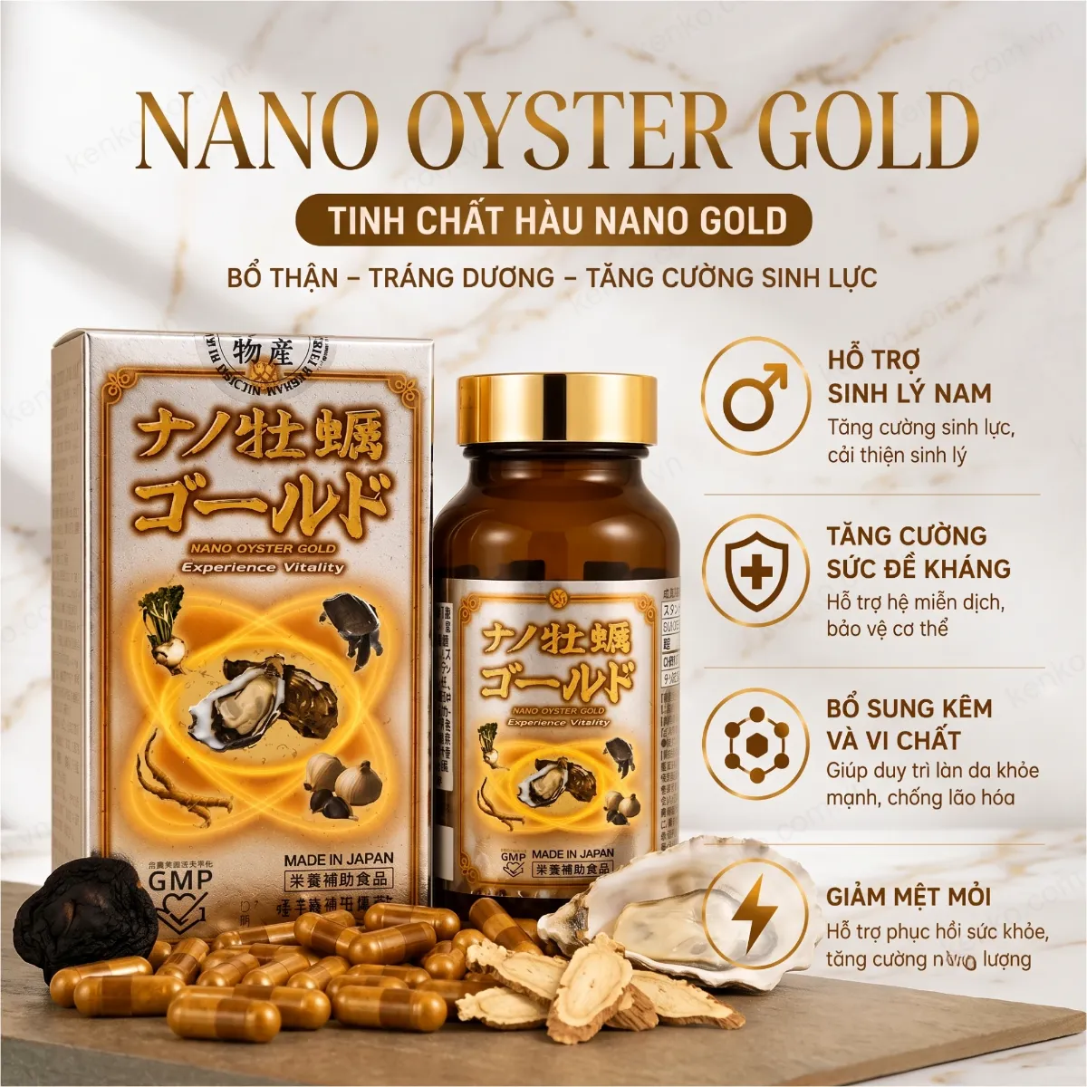 Viên uống Nano Hàu Gold 5 in 1 hộp 120 viên - Hình ảnh 3