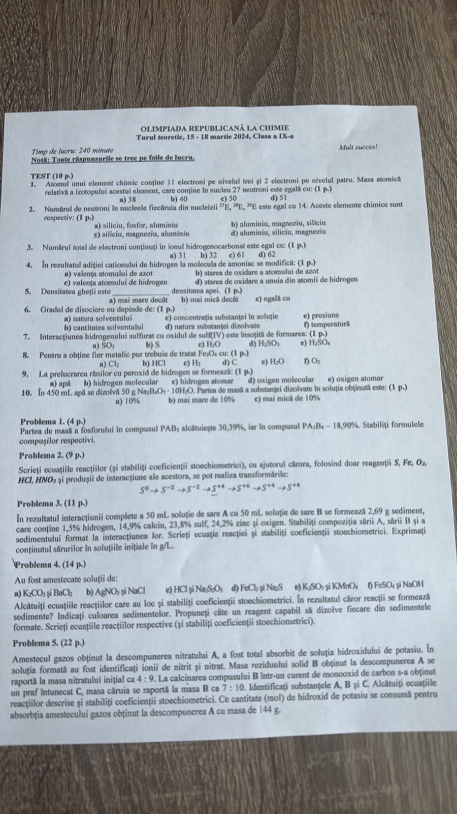 olimpiada de la chimie republicana 2024