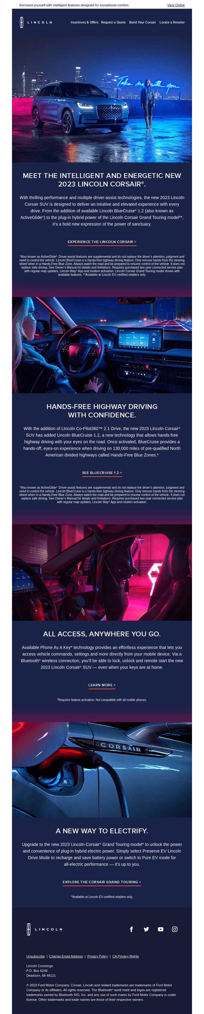 Discover Electrifying Luxury In The New 2023 Lincoln Corsair Suv