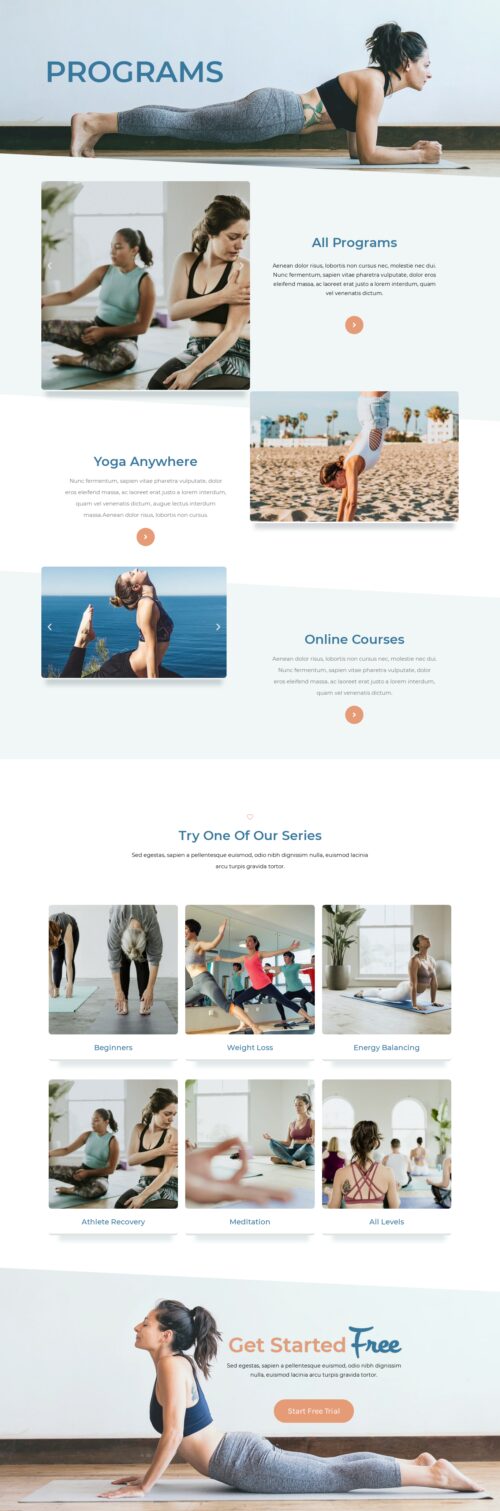 yoga studio- Programs