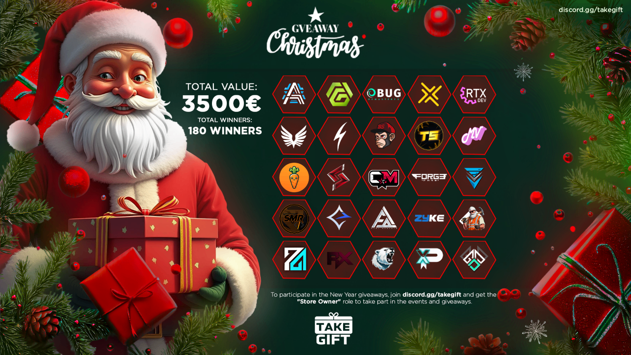 Christmas Giveaway| €3500+ Prize | 180 Winners