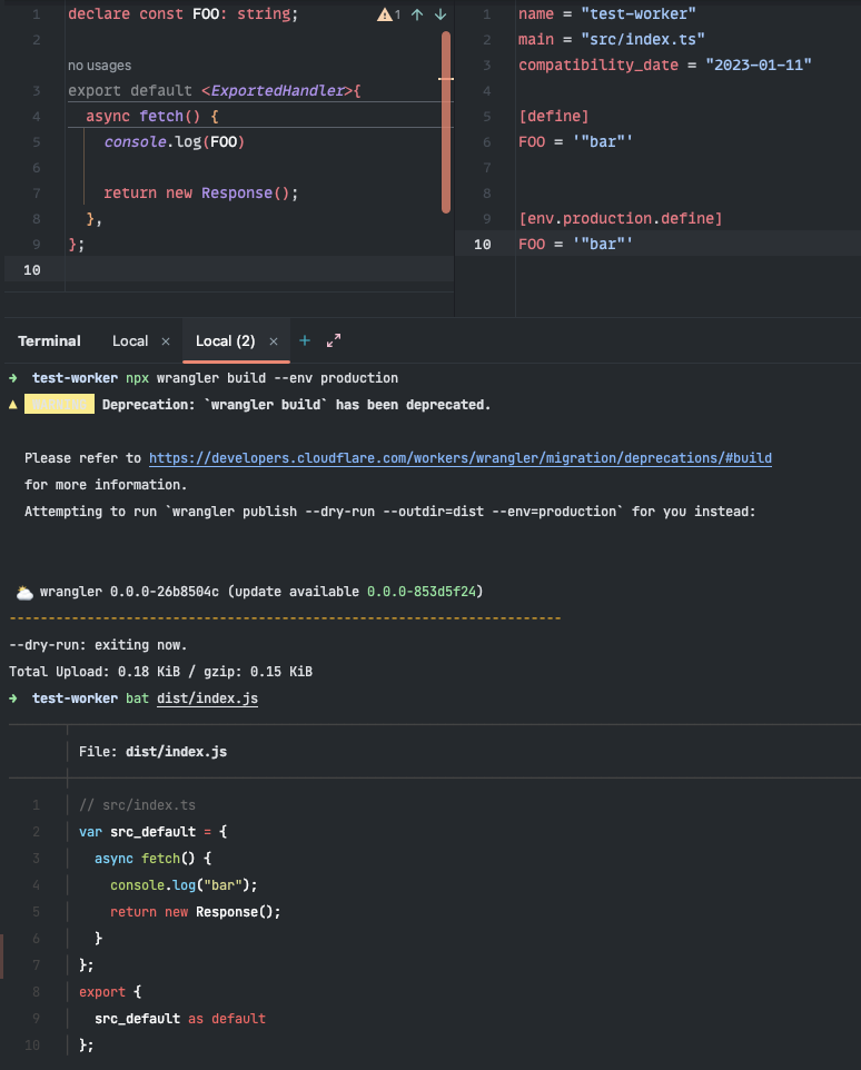 Supported env vars are in packages wrangler src environment variables