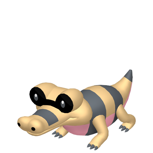Sandile - Ground/Dark type Pokemon from Pokemon Sword and Shield with stats, moves, and evolution data