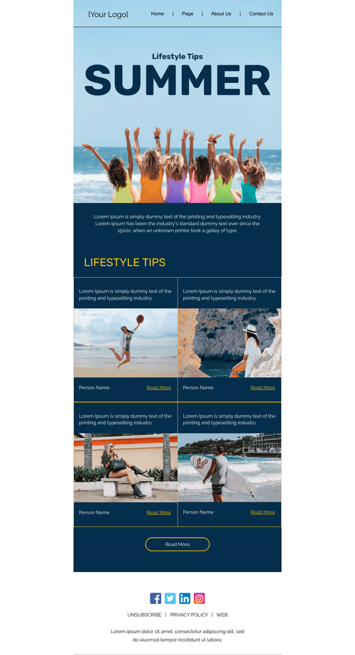 Summer Lifestyle Tips Email Template
