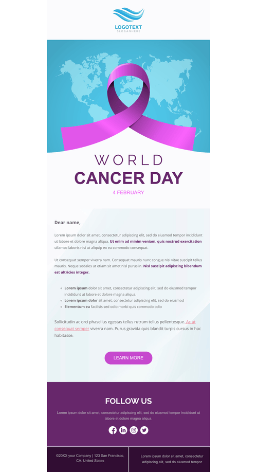World Cancer Day Event Announcement Email Template