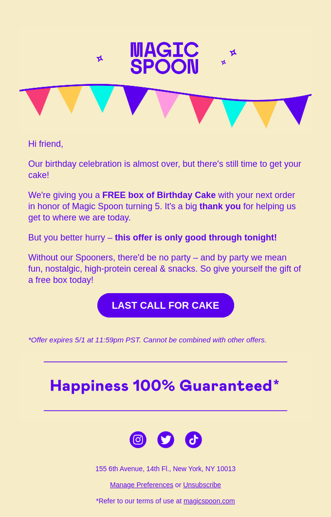 Last Call For Free Cake