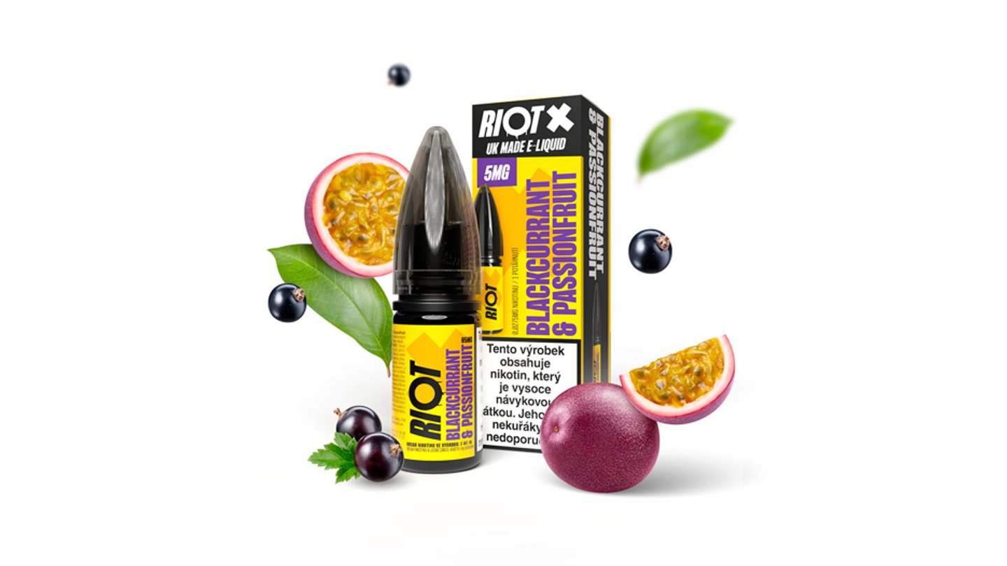 RIOT X Salt Černý rybíz a marakuja 10ml 20mg