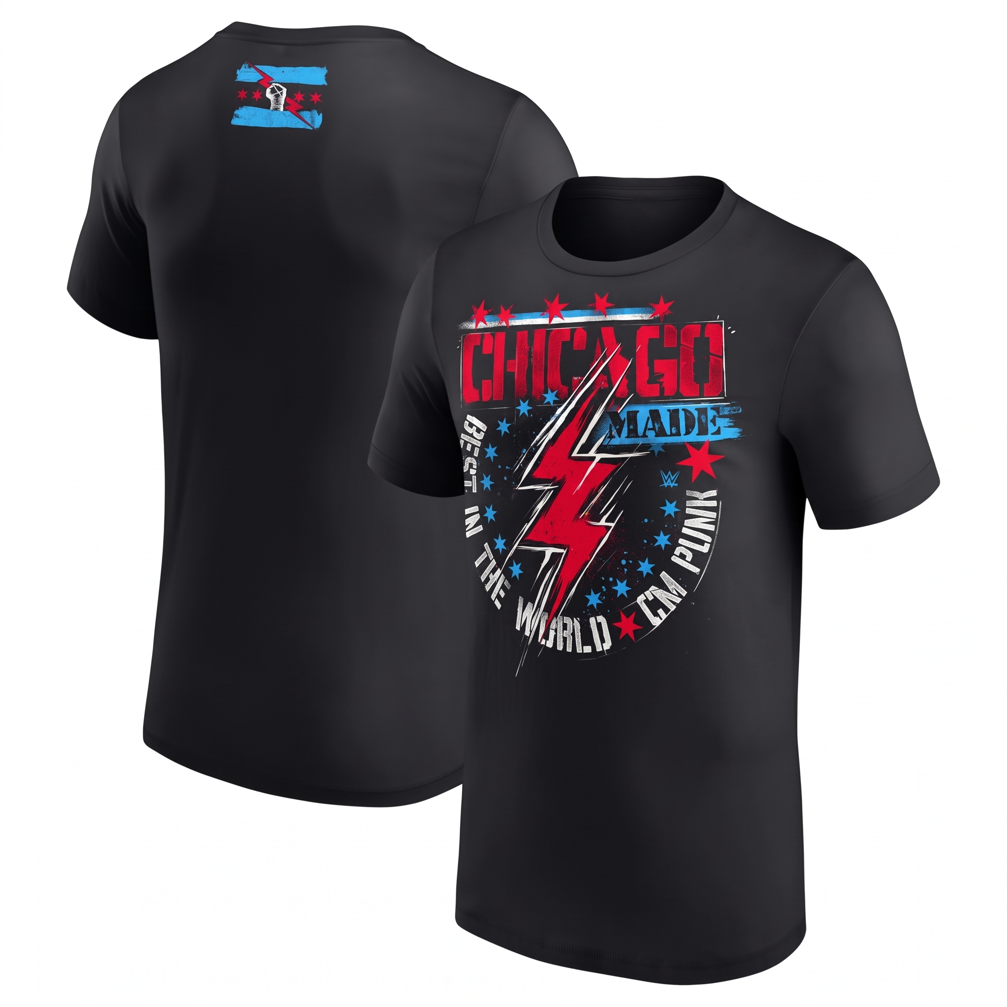 Cm Punk Chicago Made Graphic Black Tee image