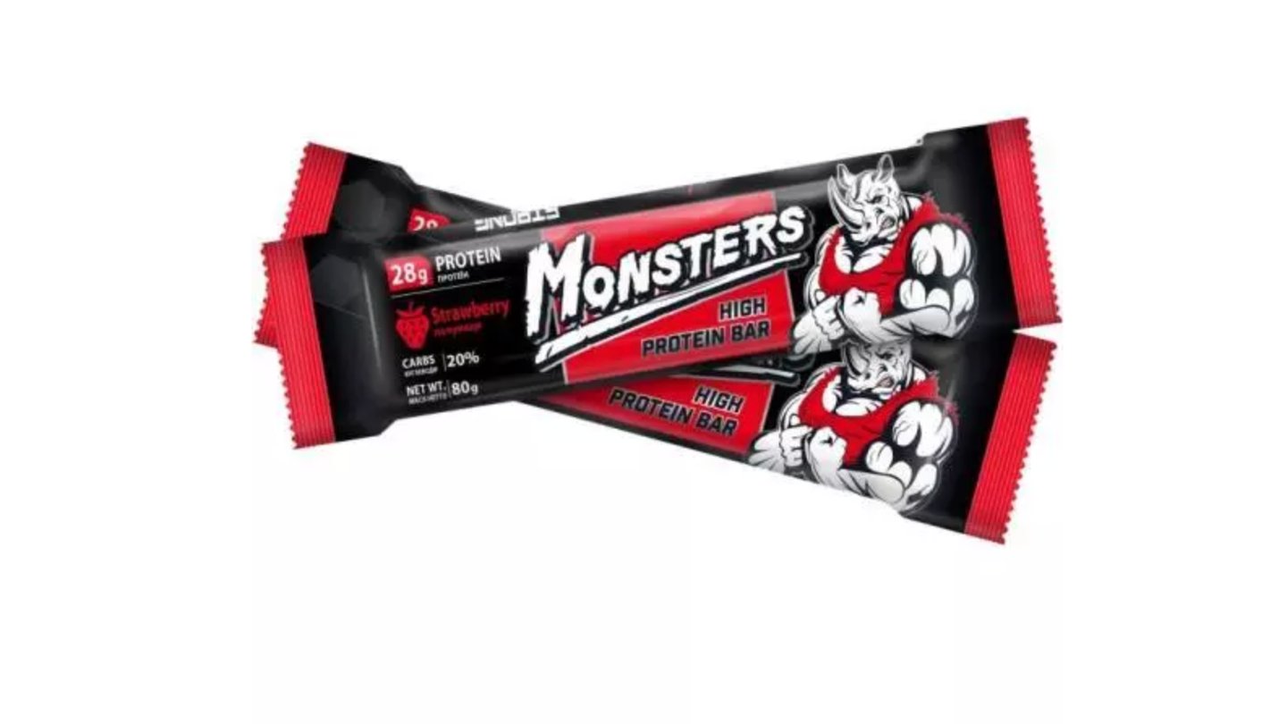 Monsters protein bar jahoda