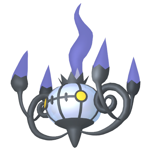 Chandelure - Ghost/Fire type Pokemon from Pokemon Sword and Shield with stats, moves, and evolution data