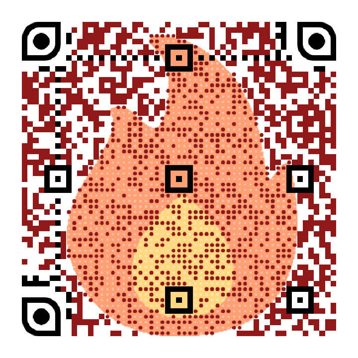 An animated QR code with fuller imagery worked into the design