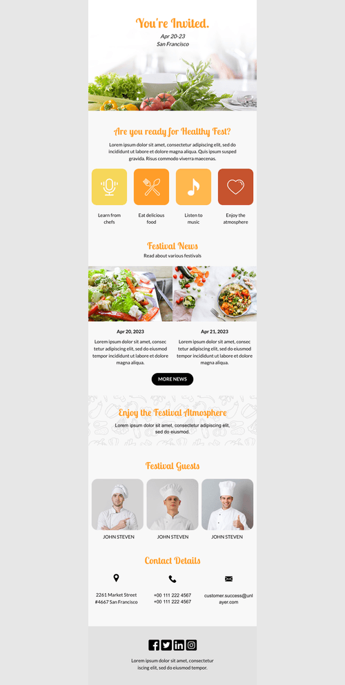 Healthy Fest Invitation Email Template
