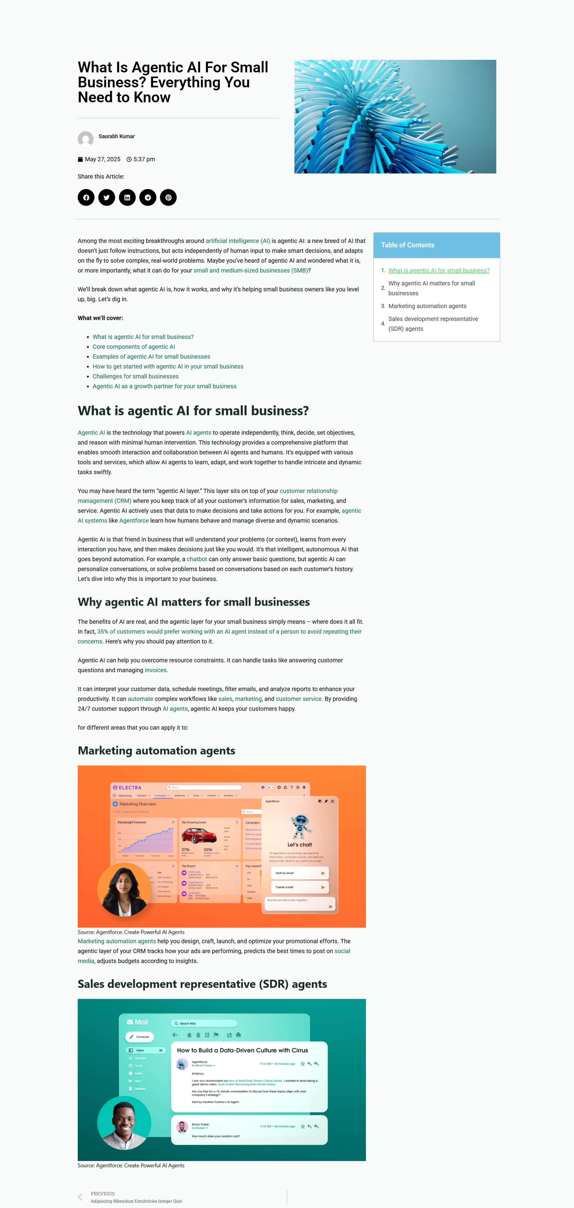 Single Blog with Table of Content