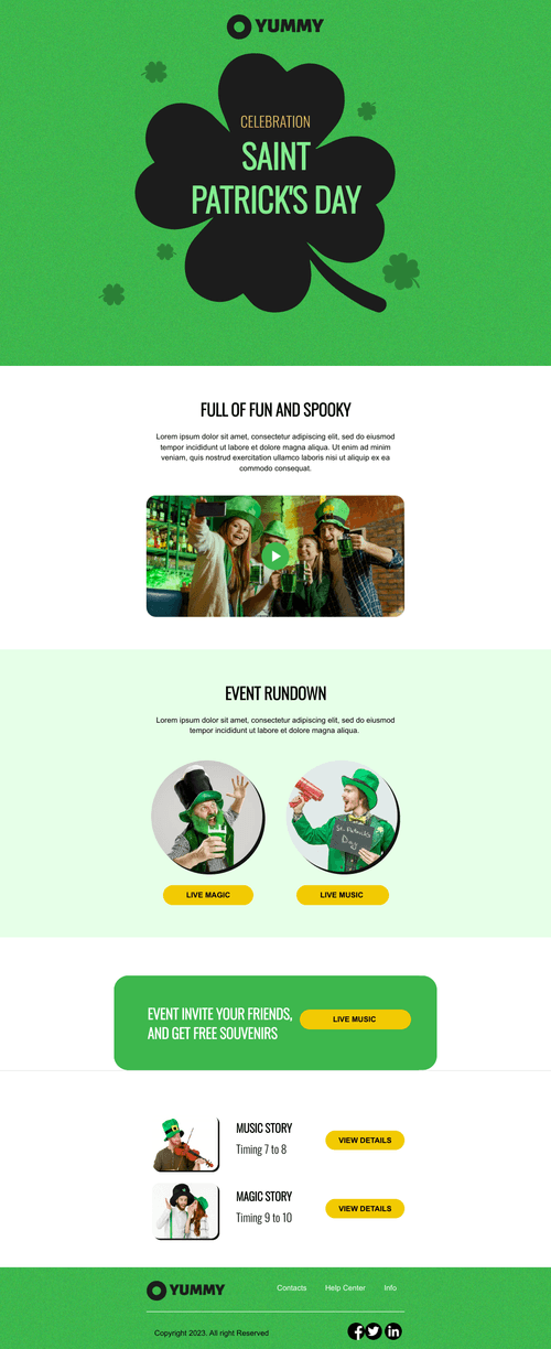 St. Patrick's Day Celebrations Email Template