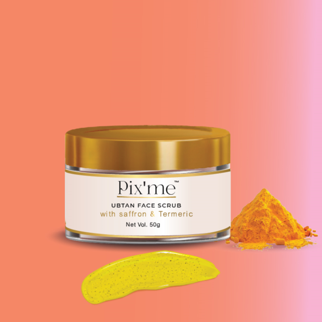 Best Face Scrub with Turmeric and Saffron 50gm - Pix'me