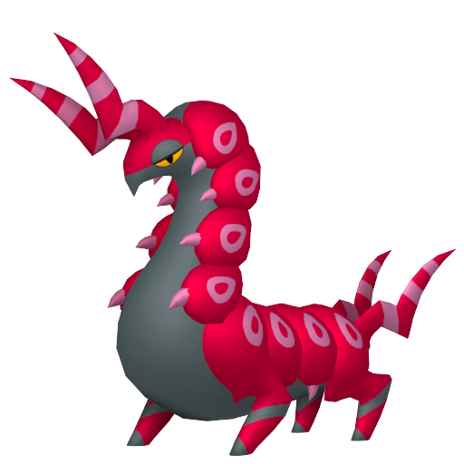 Scolipede - Bug/Poison type Pokemon from Pokemon Sword and Shield with stats, moves, and evolution data