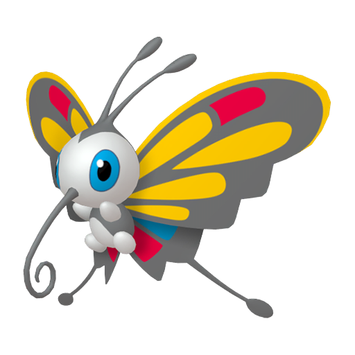 Beautifly - Bug/Flying type Pokemon from Pokemon Platinum with stats, moves, and evolution data