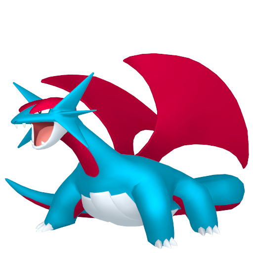 Salamence - Dragon/Flying type Pokemon from Pokemon Sword and Shield with stats, moves, and evolution data