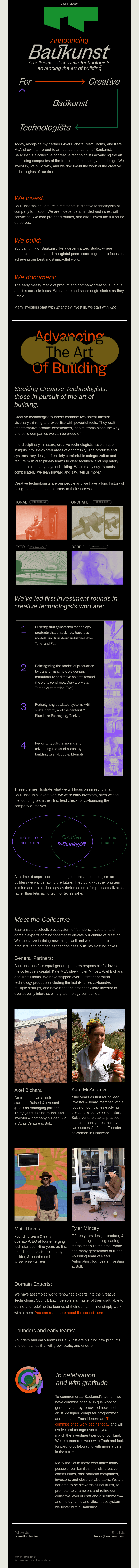 Announcing Baukunst A Collective Of Creative Technologists