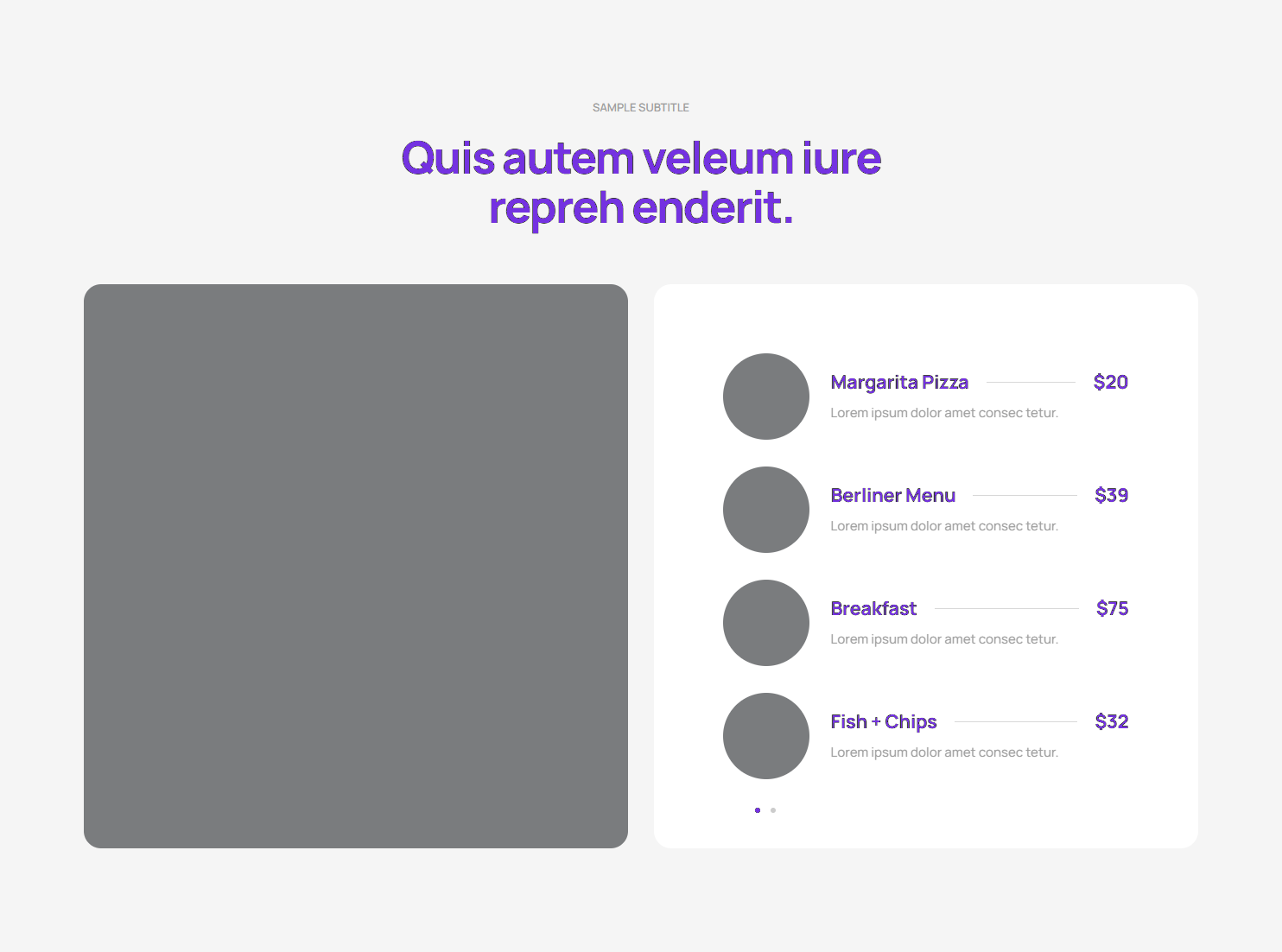 Pricing Menu c3102