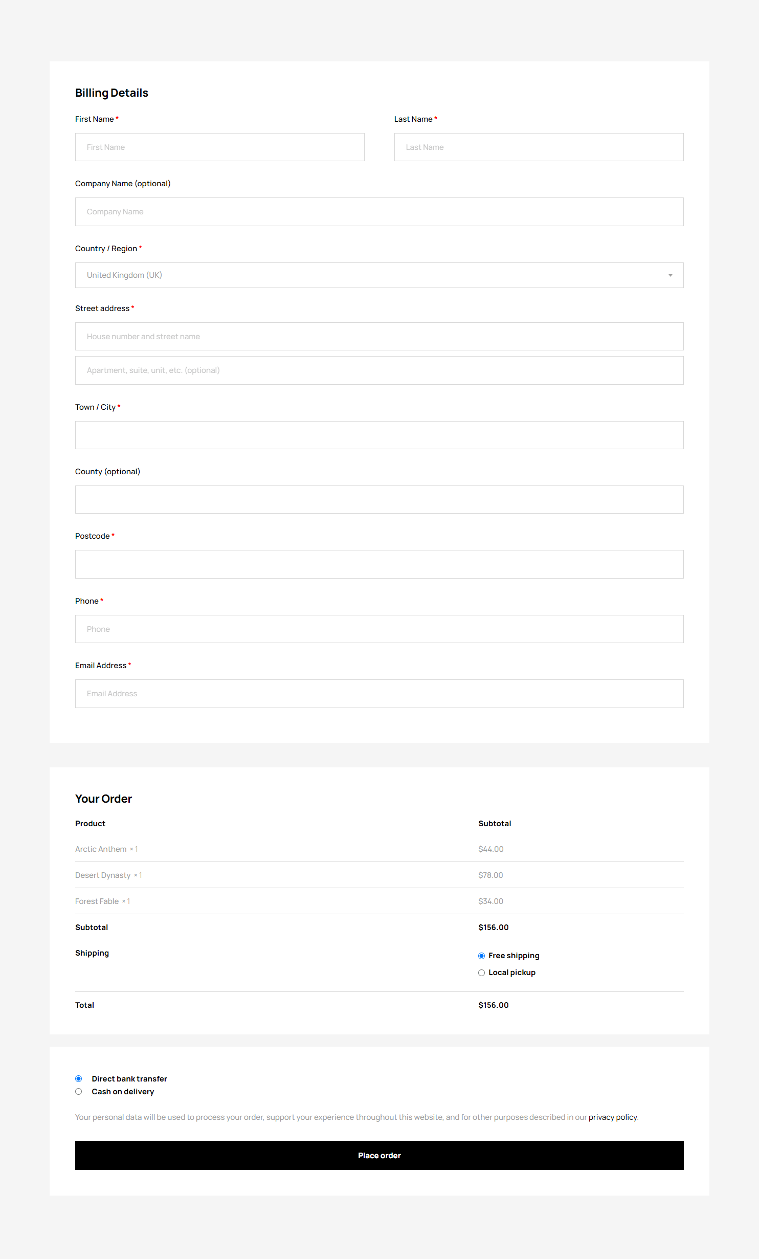 Checkout Page c2416