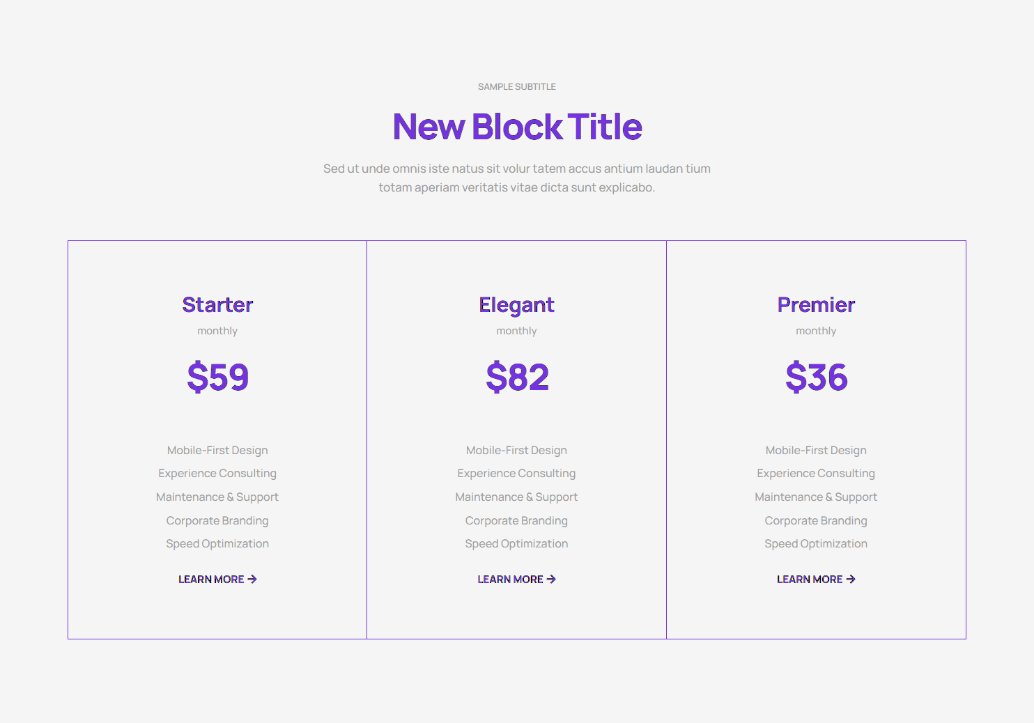 Pricing Table c764