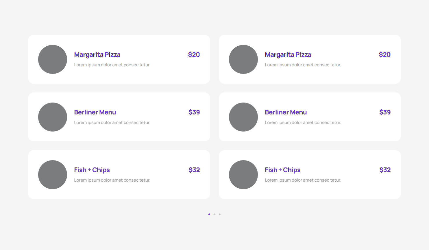 Pricing Menu c3095