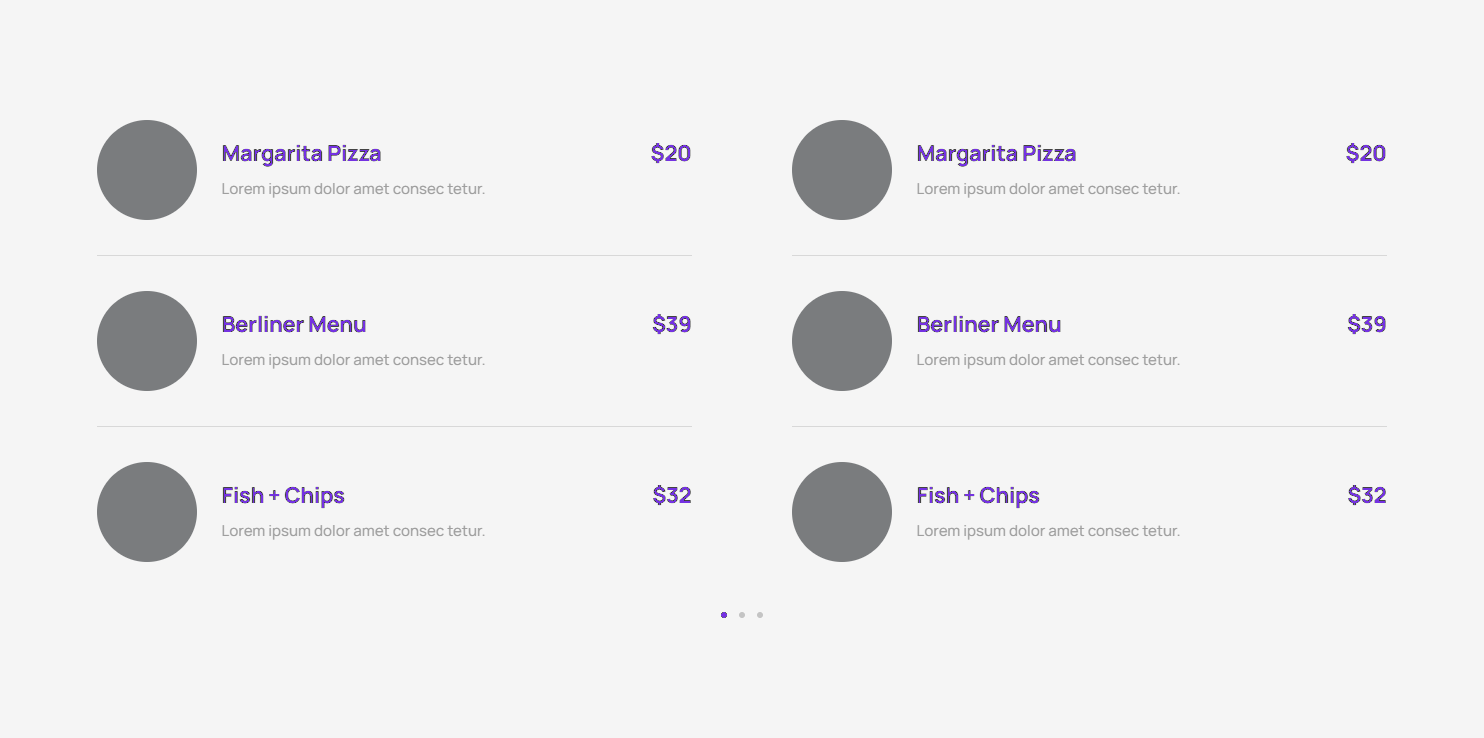 Pricing Menu c3090