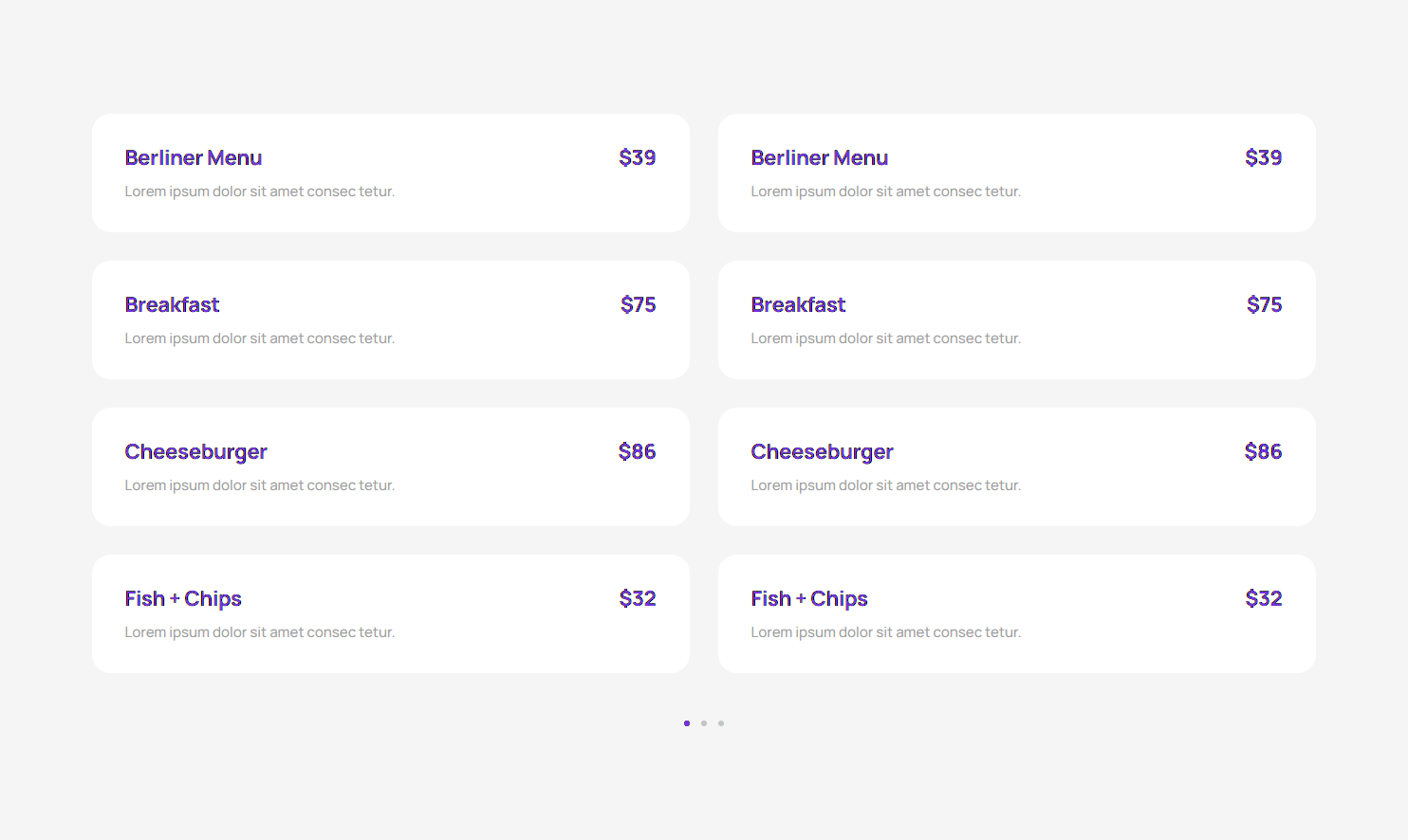 Pricing Menu c3094