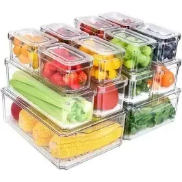 14pcs stackable fridge storage organizers 2