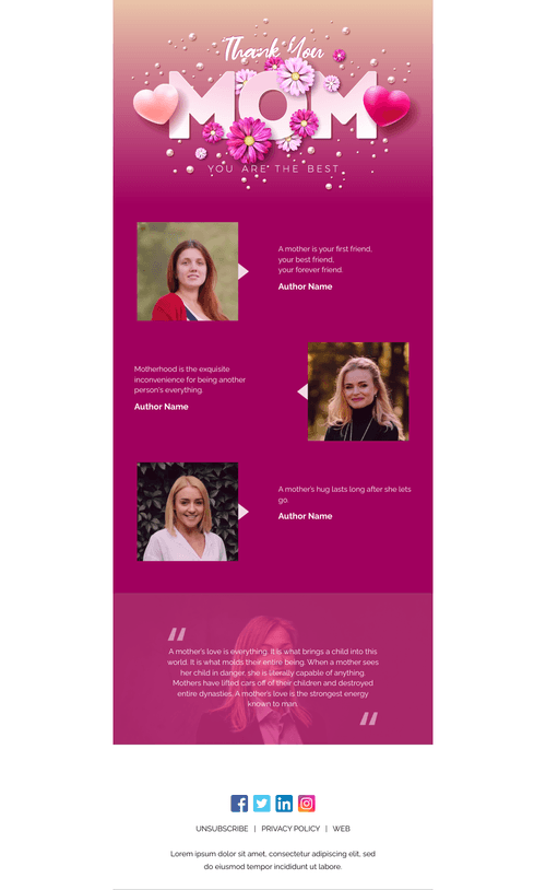 Mother's Day Quotes Email Template