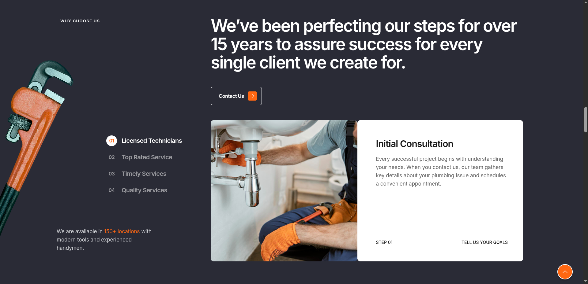 Handyon Plumbing Services Website project screenshot 2