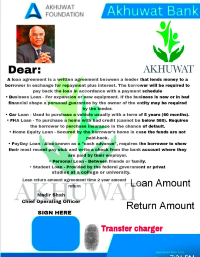 Akhuwat loan head office helpline WhatsApp number