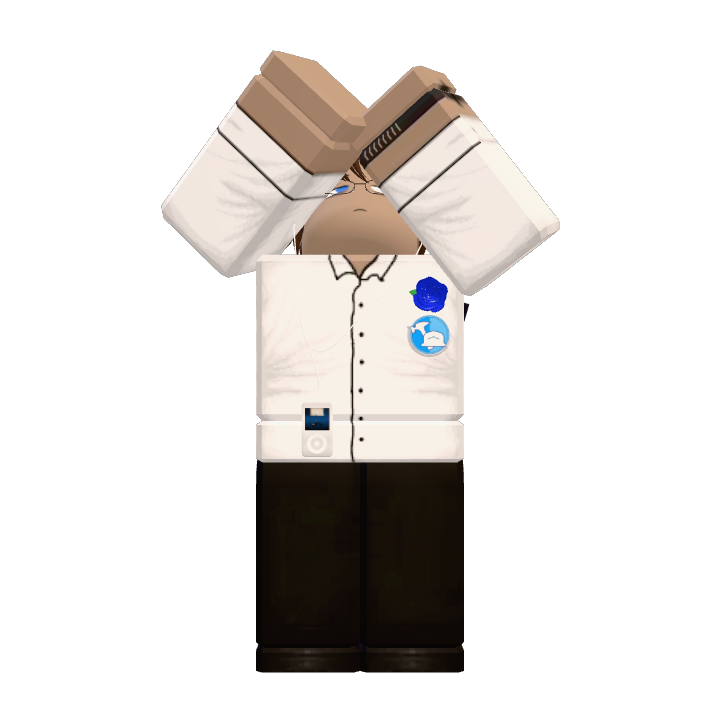 Pointing up with two hands Roblox pose by @ashroof
