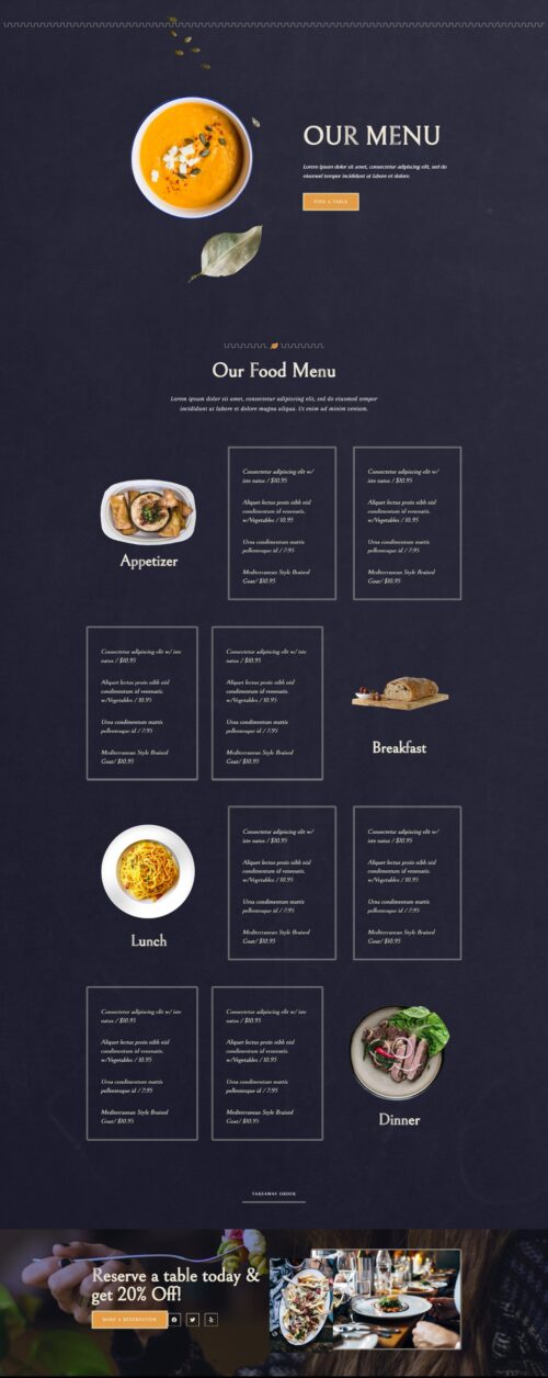 Mediterranean Restaurant Menu 1