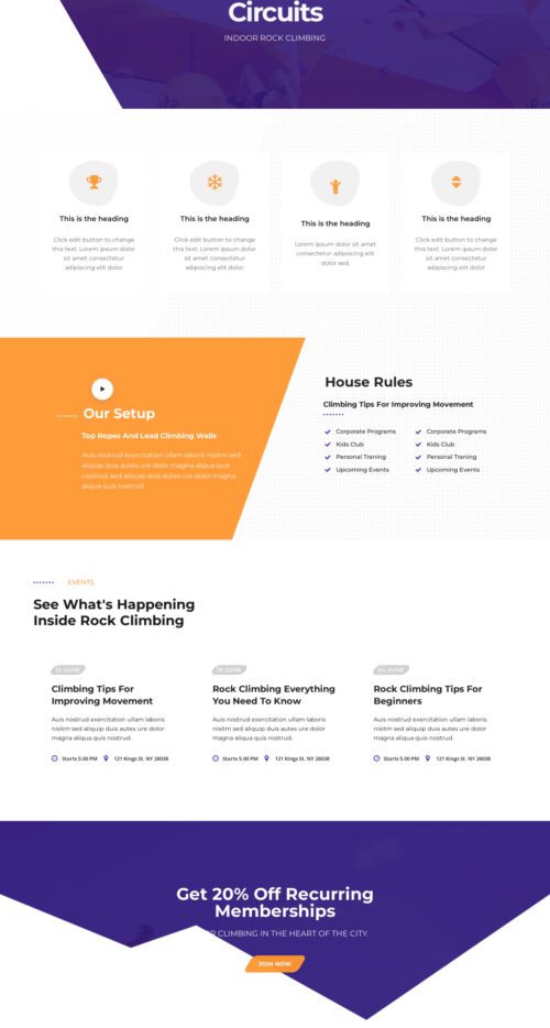 Indoor Rock Climbing Circuits