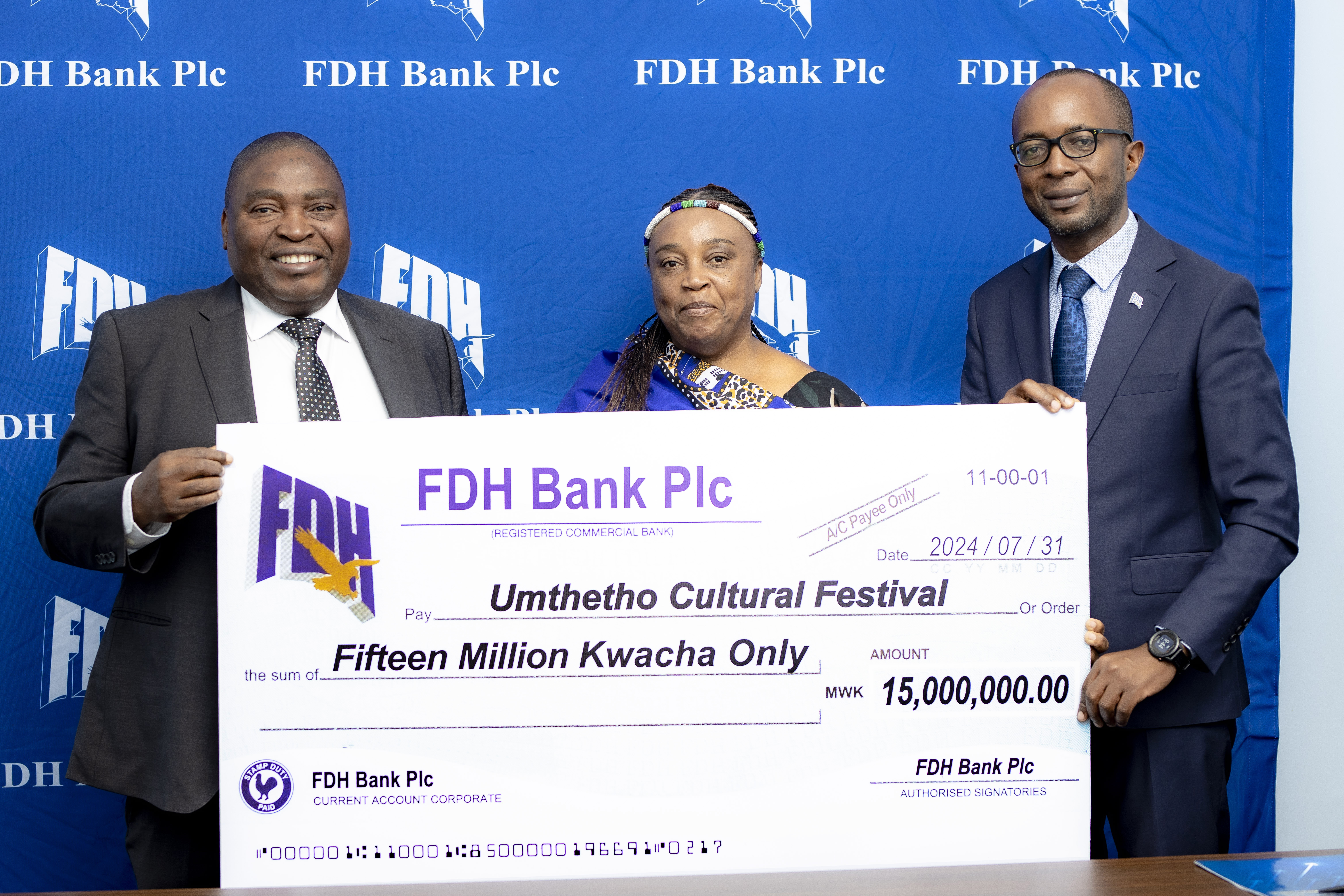 FDH Bank plc Supports Umtheto Cultural Festival with K15 Million Donation