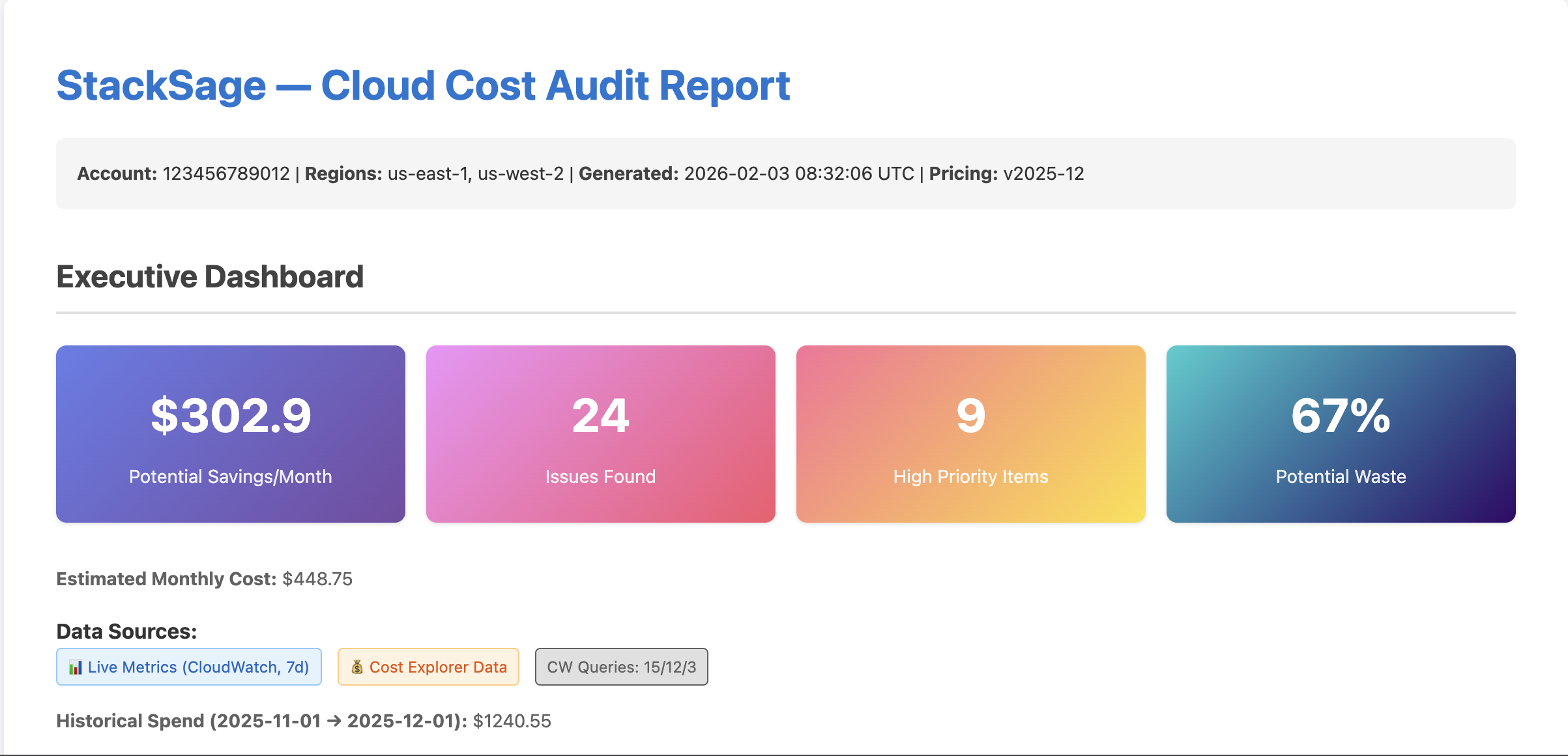 StackSage Cloud Audit Tool
