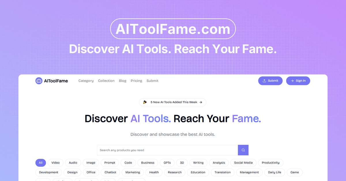 AIToolFame - AI Tools Directory
