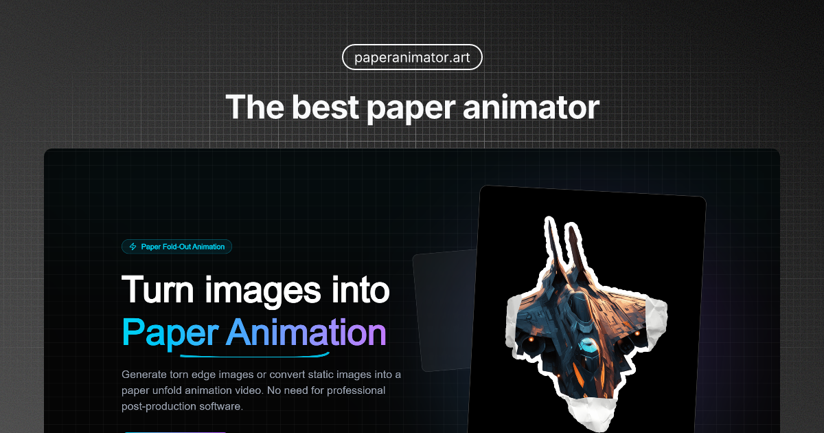 Paper Animator Art - Turn your images into paper animation | Startup Fast