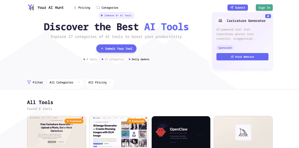 Your AI Hunt - Discover the Best AI Tools | Startup Fast