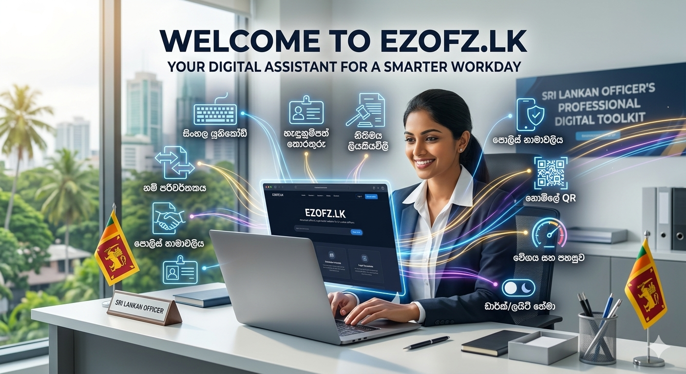 EZOFZ.LK: රාජ්‍ය සහ පෞද්ගලික අංශයේ රාජකාරි පහසු කරන ඔබේ ඩිජිටල් සහායකයා