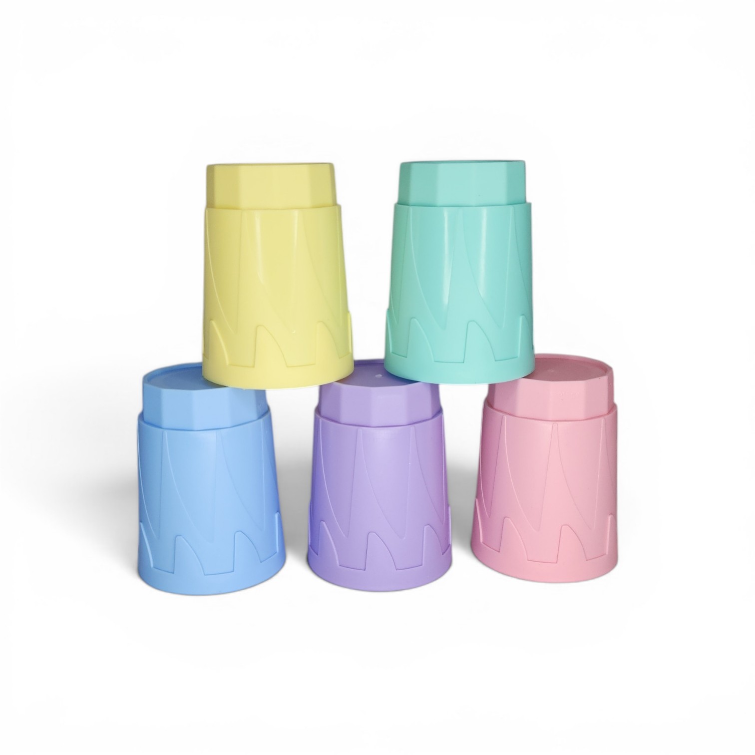 Jgo de 5 vasos medianos pastel