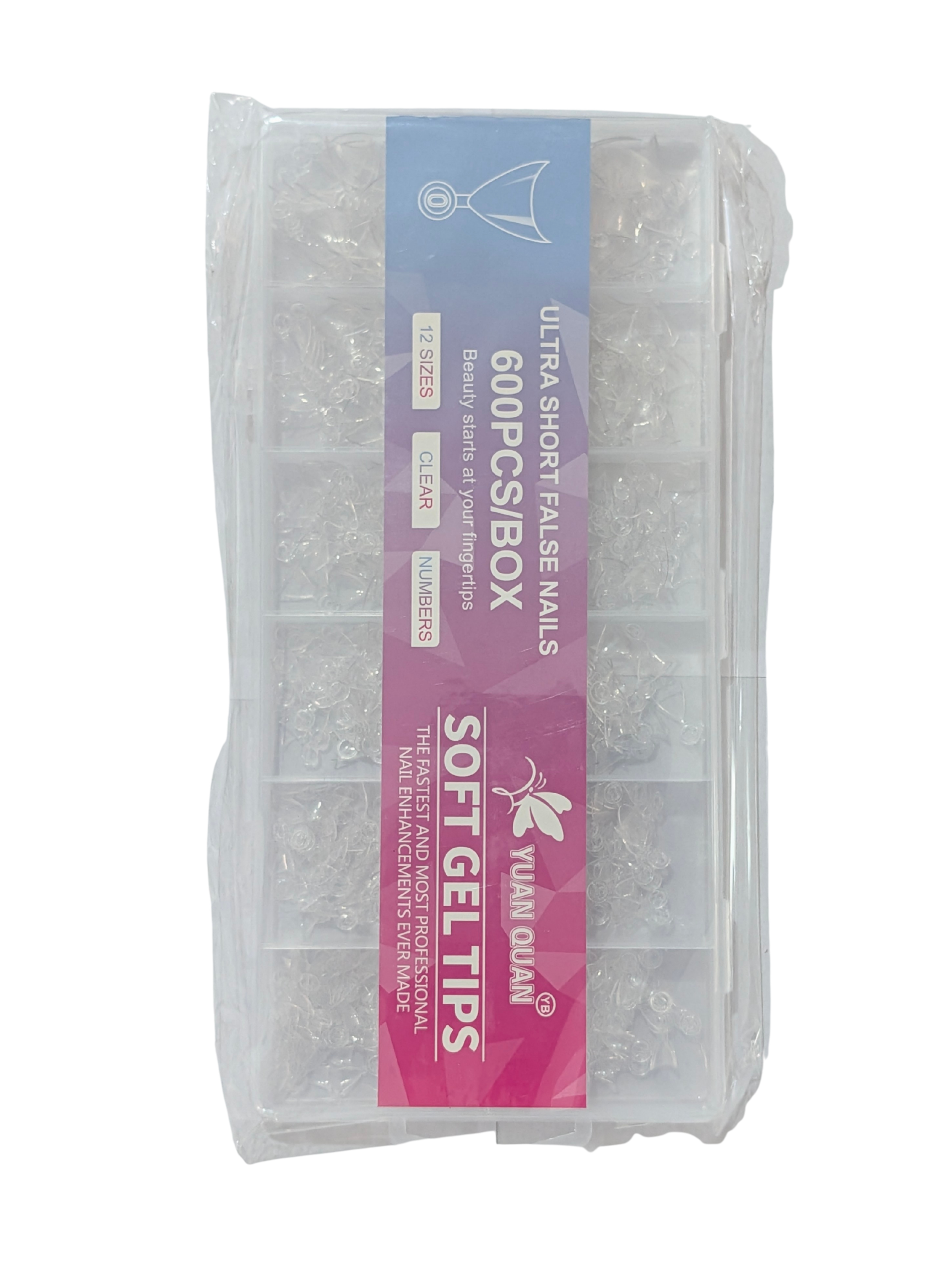 Tips soft gel 12 tamaños 600 pcs por caja vista 2