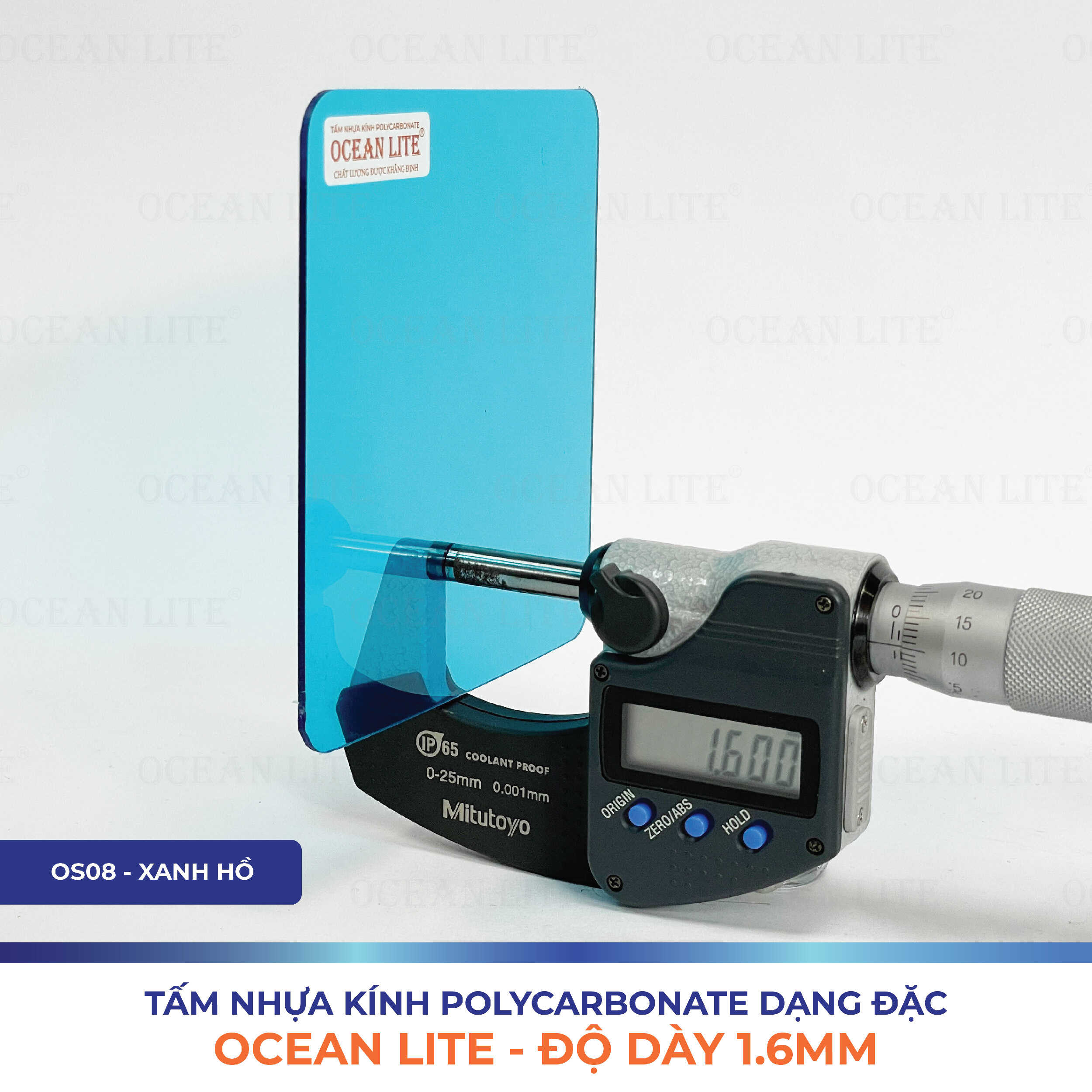 Tấm Polycarbonate Đặc Ruột 1.6MM Ocean Lite