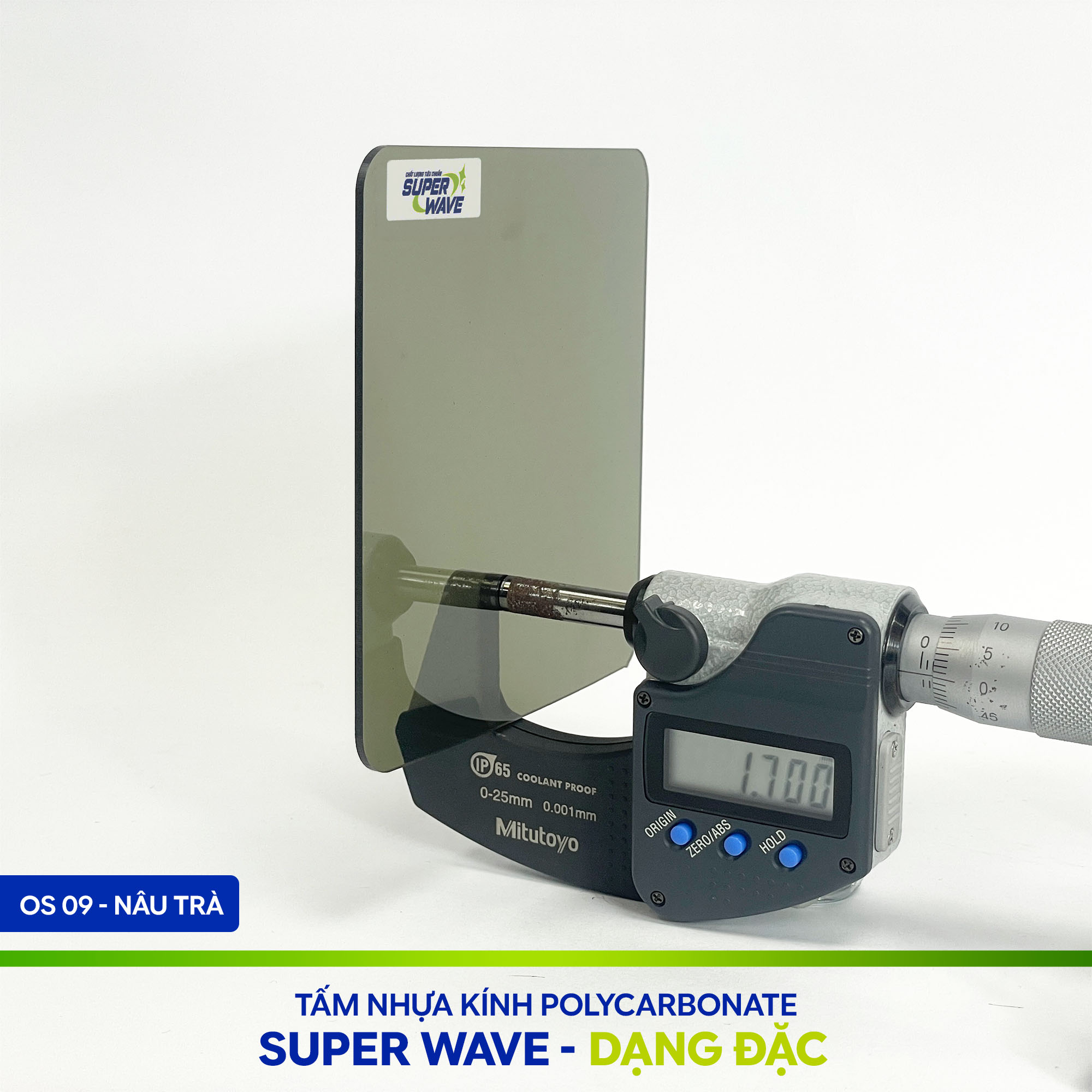 Tấm Polycarbonate Đặc Ruột 1.7MM Super Wave
